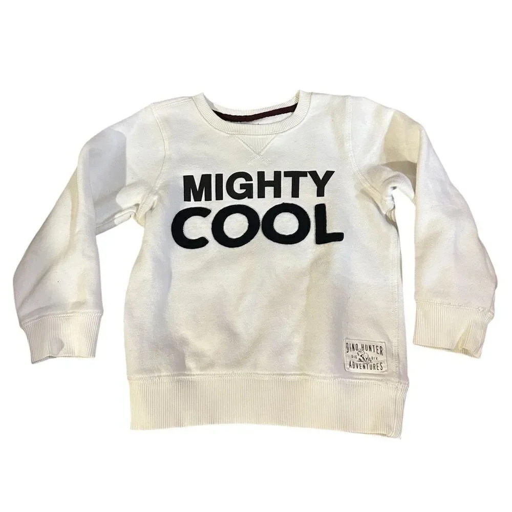 Carter's White Sweatshirt with Mighty Cool Print Sz 4T